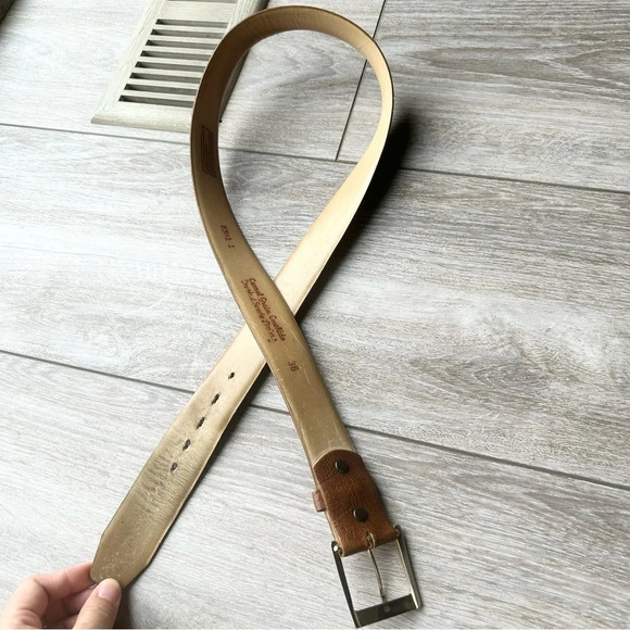 Vintage Quo Vadis Camel Grain Cowhide Brushed Suede Lining  Belt - Picture 5 of 15